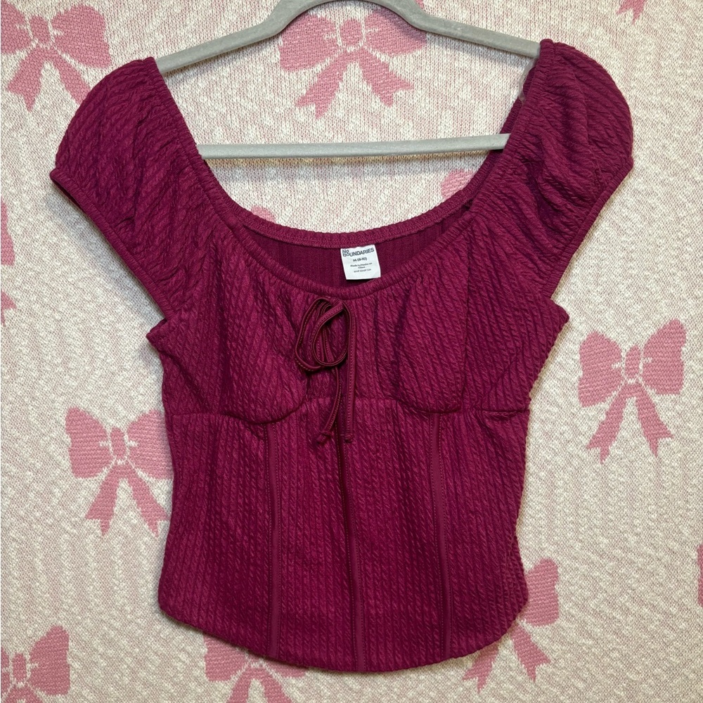 Maroon top